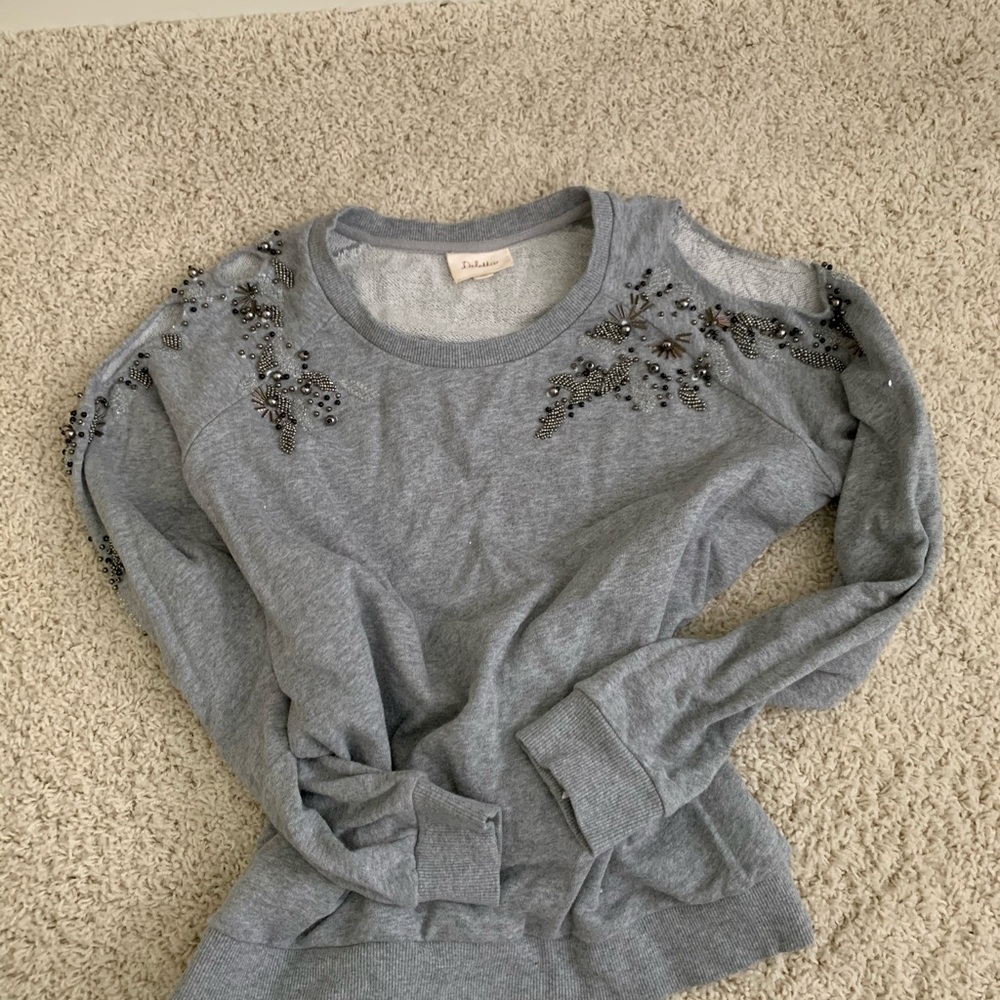 Deletes/Anthropologies cold-shoulder sweatshirt